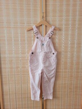 Oshkosh Light Pink Cotton Overalls with Heart Pocket